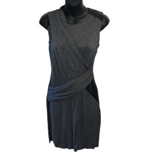 Anthropologie Bailey/44 charcoal gray sleeveless dress w/leather size S